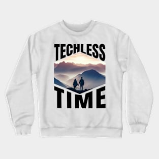 Techless Time Mountain Range Sunrise Couple Tee Crewneck Sweatshirt